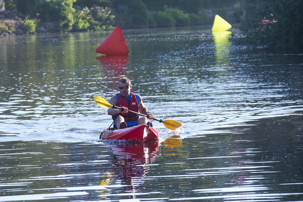 Canoeist on River Dee